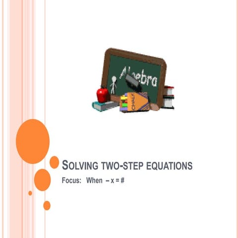 Lesson   solving two step equations when -x = #
