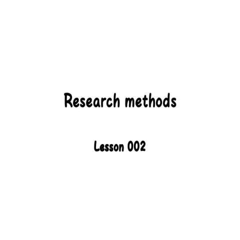 Research Methods