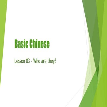 Basic Chinese Lesson 03 - Who are they | PPT
