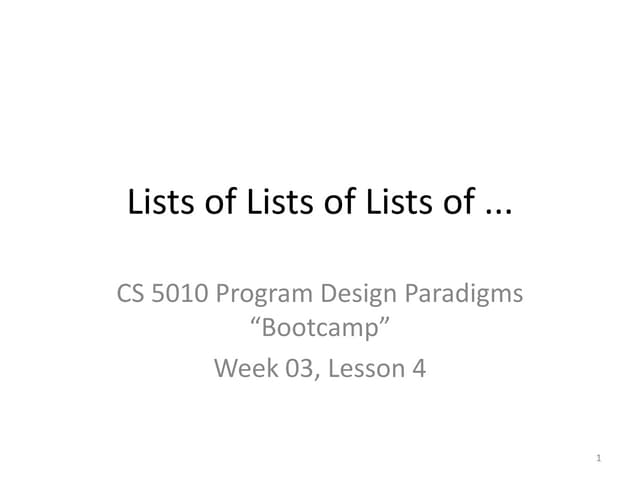 Lesson 04 Lists Of Lists Of Lists