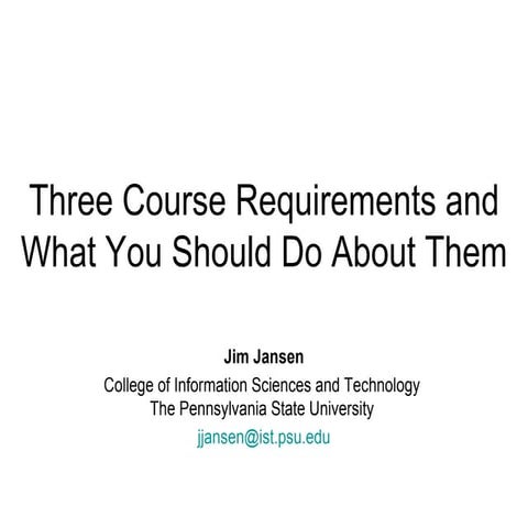 Lesson 05 Three Course Requirements