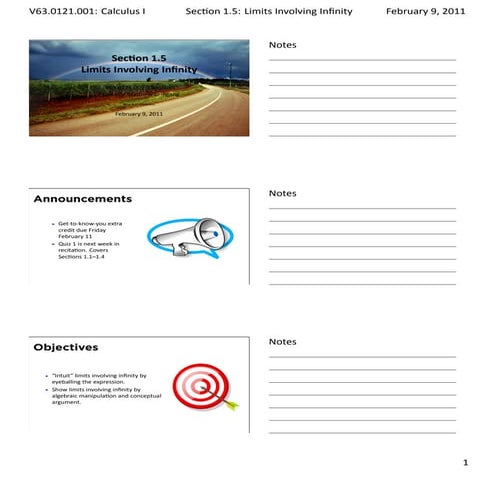 Lesson 6: Limits Involving Infinity (handout)