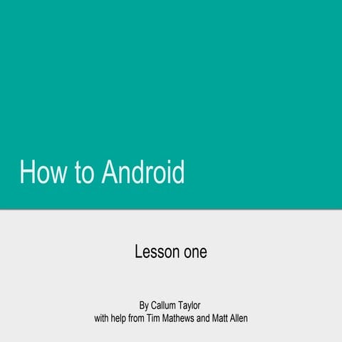 Android course lesson1 | PPT