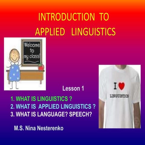 Lesson 1. linguistics and applied linguistics 2