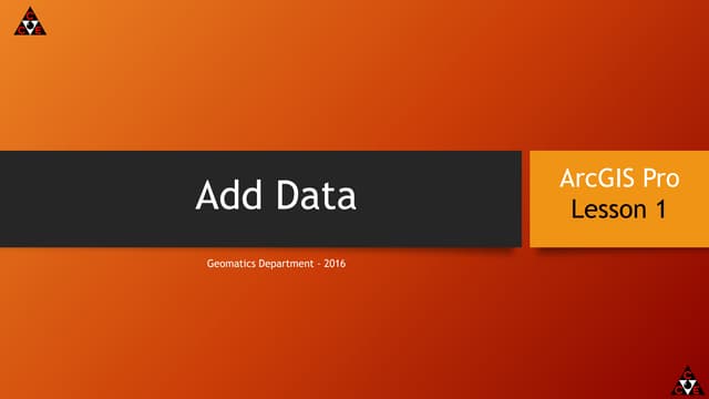 ArcGIS Pro Lesson 1