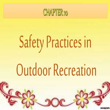 Safety Practices in Outdoor Recreation