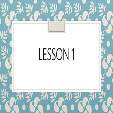 Lesson 1