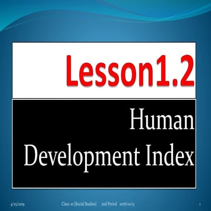 Human Development Index (HDI) in Nepal