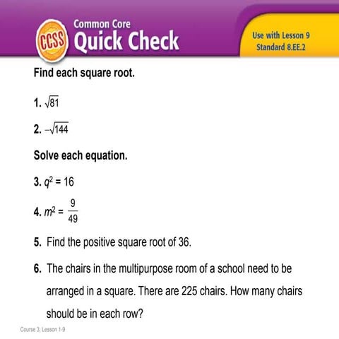 Lesson 1.9   grade 8