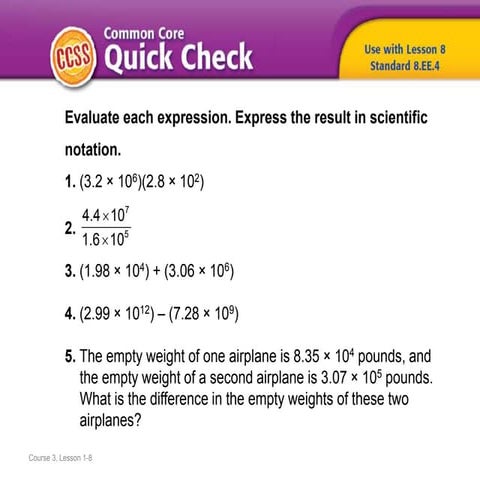 Lesson 1.8   grade 8
