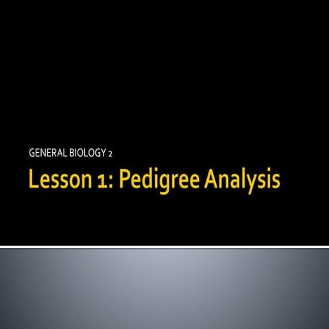 General Biology 2 - Lesson 1: Pedigree Analysis 