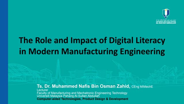 Digital Literacy In Manufacturing Engineering Pptx Digital Literacy In Manufacturing Engineering Pptx