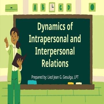 PRELIMINARY LESSON 1: Dynamics of Intrapersonal and Interpersonal ...