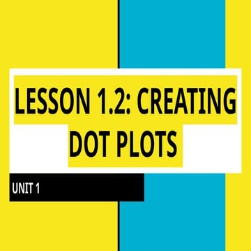 LESSON 1.2 creating dot plots math activity and presentation | PPTX