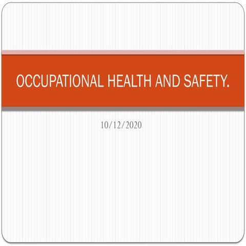 Occupational Health and Safety Management System | PPT