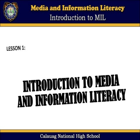 Media, information and technology literacy | PPTX