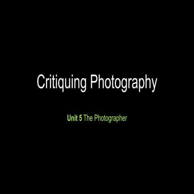 Lesson 1 • Critique