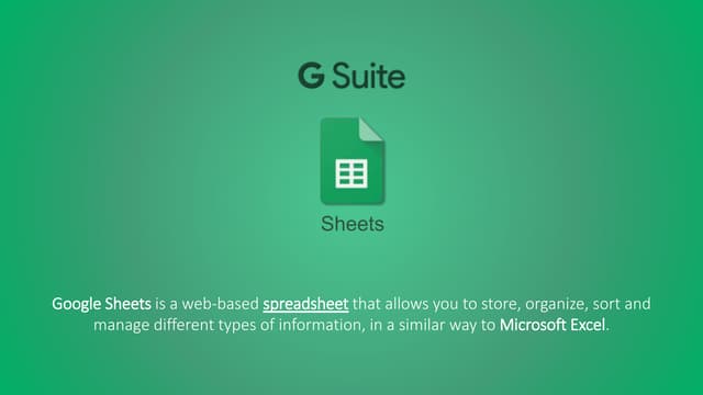 G Sheets introduction