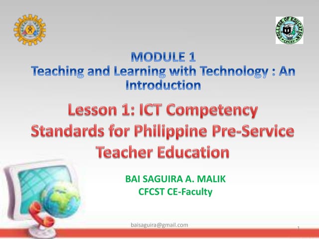 Lesson 1 ict competency standards for philippine pre-service teacher education