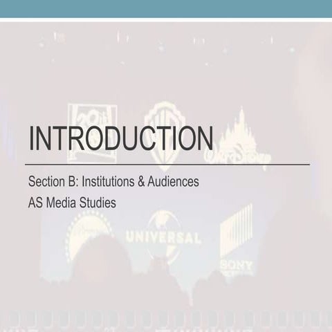 Introduction to Institutions and Audiences