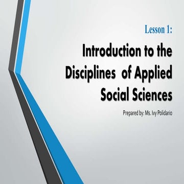 Introduction to the Disciplines of Applied Social Sciences
