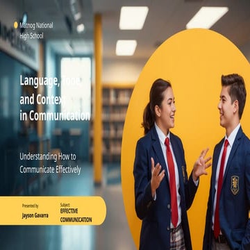 Understanding Language and Tone in Effective Communication | PPTX