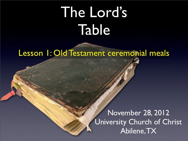 The Table of the Lord Lesson 1 Old Testament