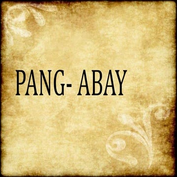 Lesson 1  pang- abay