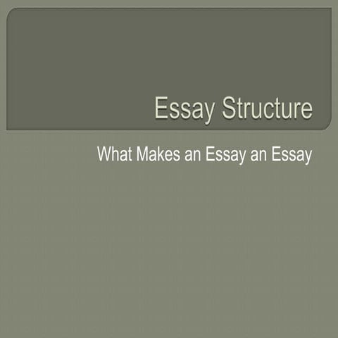 Lesson 1 - Essay Structure