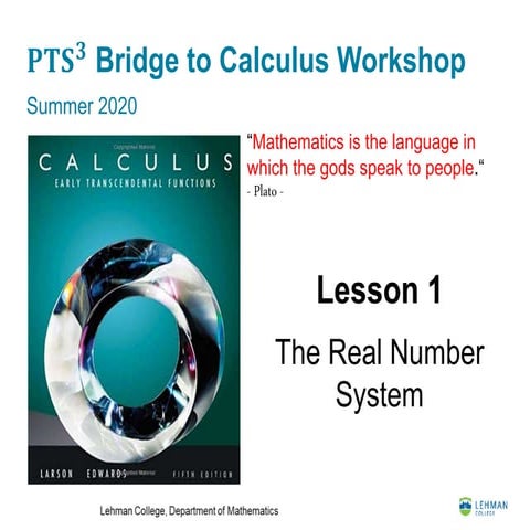 Lesson 1: The Real Number System