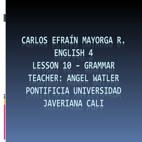 Lesson 10 - grammar