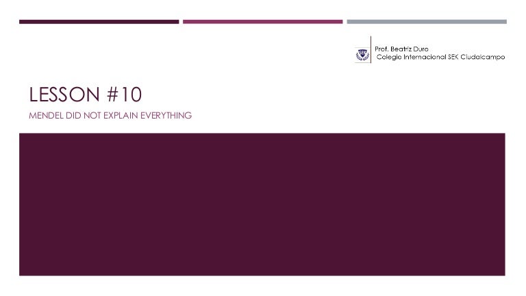 Lesson 10 complex patterns of inheritance