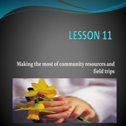 Lesson 11:Making the most of community resources and field trips