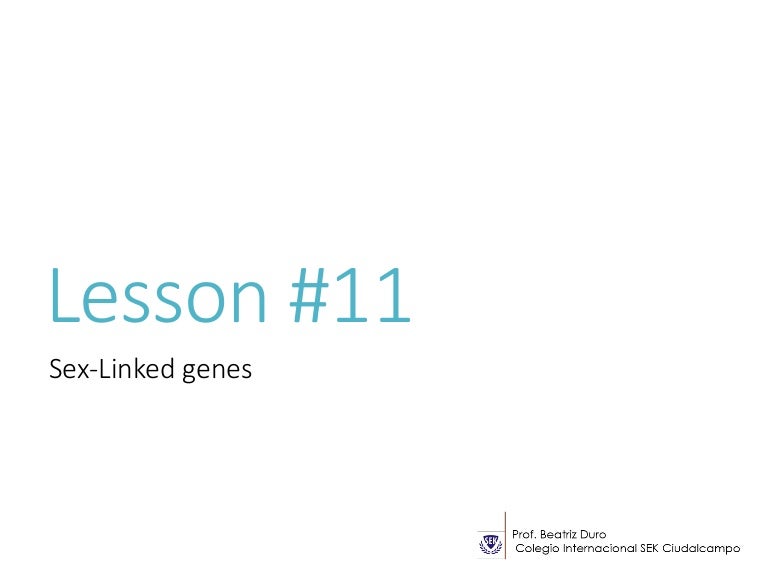 Lesson 11 Sex linked genes