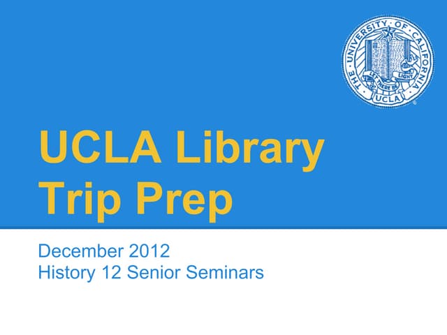 UCLA Research Day Prep