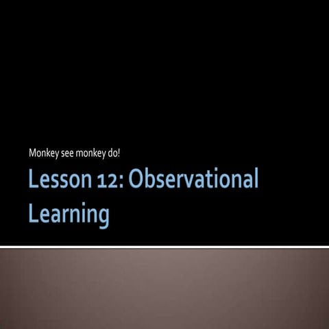 Lesson 12 observational learning | PPT
