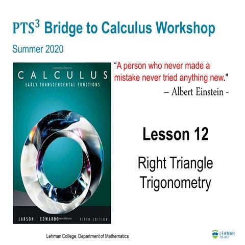 Lesson 12: Right Triangle Trigonometry