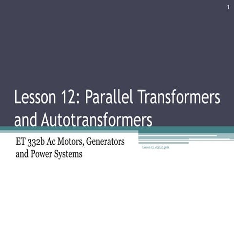 Parall Operation Transformers