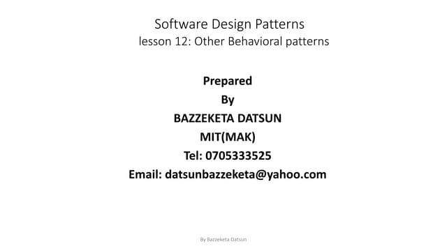 Lesson12 other behavioural patterns