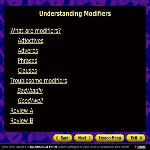 Lesson 12 Understanding Modifiers.ppt