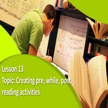 Creating pre, while, post reading activities