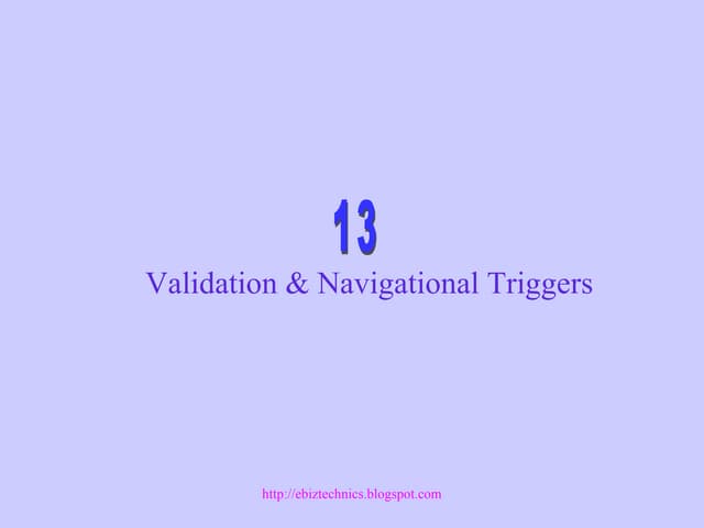 Oracle Forms : Validation Triggers