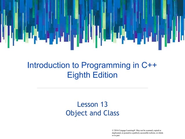 Lesson 13 object and class | PPT