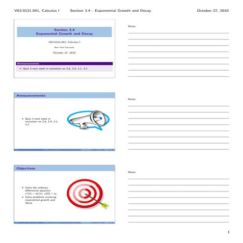 Lesson 15: Exponential Growth and Decay (Section 041 handout)