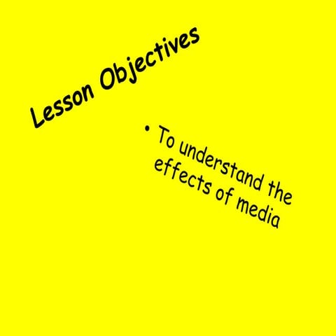 Lesson 15 AS Media Studies -  media effects
