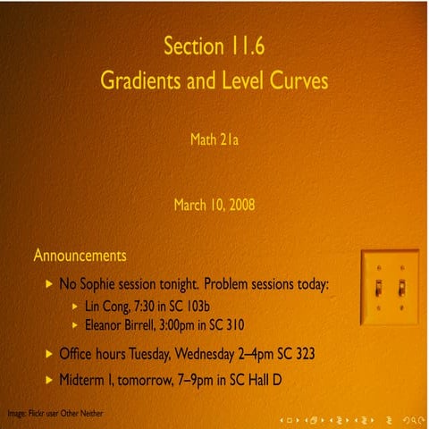 Lesson 15: Gradients and level curves