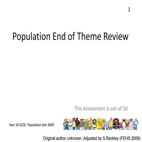 End Of Mid Theme (Population) Quiz