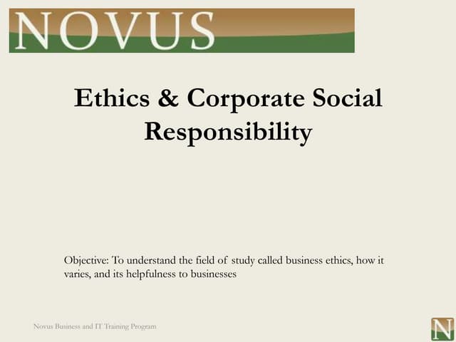 Lesson 17: Ethics and Corporate Soc...