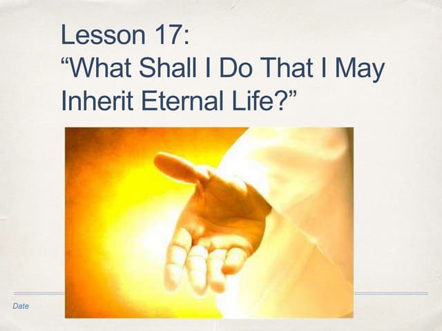 Lesson 17 new testament eternal life