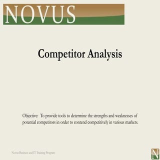 Lesson 18: Competitive Analysis